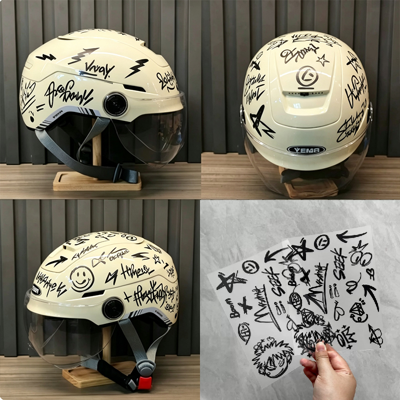 Set di 2 Adesivi Punk Graffiti - Scooter Helmet Set recensione e prezzo